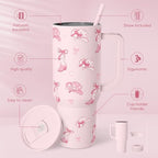 SANDJEST Cowgirl 40oz Slider Tumbler with Handle and Straw - Insulated Stainless Steel Travel Coffee Mug for Women Girls, Gift for Birthday, Christmas - Image 2