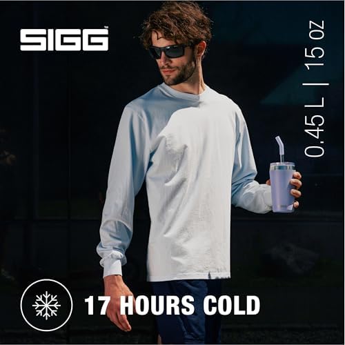 SIGG - Insulated Mug - Travel Mug Helia - With Durable Glass Straw & Cleaning Brush - Leakproof - BPA Free - 18/8 Stainless Steel - 15oz/20oz - Image 2