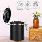 4PCS Coffee Storage Canister 1.5L 51OZ Double Airtight Coffee Beans Container with Date Locator 304 Stainless Steel Kitchen Food Storage Container with Spoon for Tea Sugar - Image 5