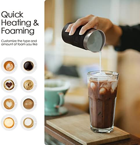 Electric Milk Frother 4-in-1 Hot & Cold Foam Maker 350ml Automatic Milk Warmer for Cappuccino Latte Coffee Hot Chocolate US Plug - Image 5