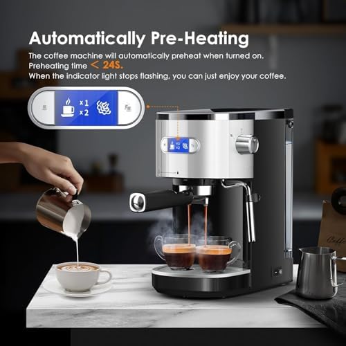 COWSAR 20-Bar Espresso Machine with Steam Wand & Milk Frother - Image 6