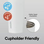 Owala SmoothSip Slider Insulated Stainless Steel Coffee Tumbler, Reusable Iced Coffee Cup, Hot Coffee Travel Mug, BPA Free 20 oz, Sugar High - Image 3