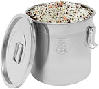 Stainless Steel Airtight Canister, 21L Stainless Steel 304 Airtight Canister Cereal Container, For Household Kitchen Food Bean Flour Oil Sugar Milk Cookie Storager Bucket W/Handles+Lid by BACACOO