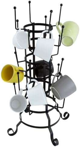MyGift 24 Hook Rustic Mug Tree Holder for Coffee Cups & Glasses Rack - Image 6