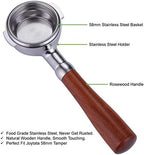 58mm Bottomless Portafilter Fits E61 Grouphead Espresso Machine Stainless Steel Naked Portafilter Along with Espresso Filter Basket Coffee Bottomless Handle-Wooden - Image 5