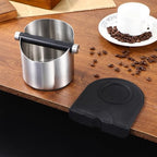 Coffee Knock Box with Removable Bar Grounds Container Stainless Steel - Image 6