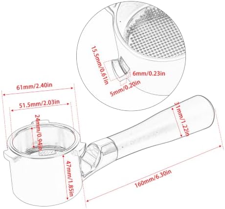 51mm Bottomless Portafilter for Certain De'Longhi Models with Alumina Handle - Image 2