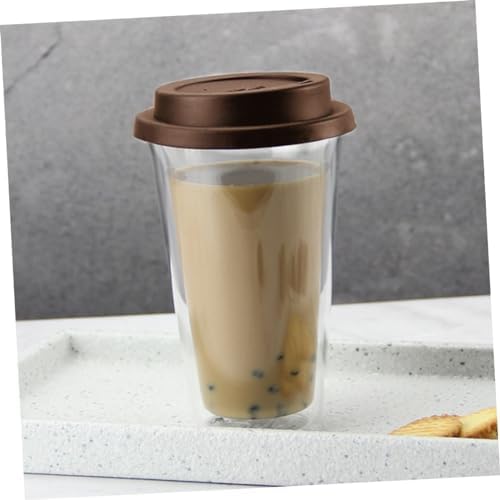 Glass Coffee Cup with Silicone Lid Reusable Beverage Mug for Hot Cold Drinks for Tea Juice Ergonomic Design for Easy Handling - Image 7