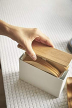 Wood-Accent Size 02 Coffee Filter Case - Kitchen Storage Holder Container,White - Image 5