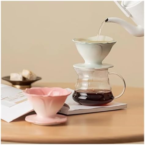 Hand Brewed Coffee Filter Cup Ceramic Drip Spiral Household Conical Pot Dripper(Red) - Image 3