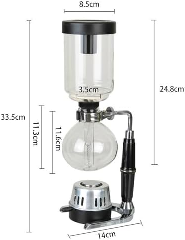 Borosilicate Glass Syphon Brewer, 5 Cups(500ml) Syphon Coffee Maker, Vacuum Coffee Pot with Stainless Steel Stand,High-Temperature Resilience, for Coffee Aficionados - Image 5