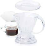 Clever Coffee Dripper | Large 18 oz | Clear | BPA-Free | 100 Filters by Clever