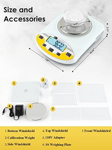 CGOLDENWALL Lab Scale 3000gX0.01g Analytical Electronic Balance Digital Laboratory Scale Precision Jewelry Scales Kitchen Weighing Scales 0.01g Calibrated 110V (3000g, 0.01g) - Image 6