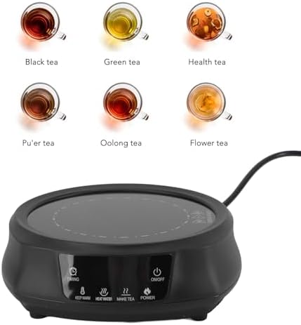 Electric Tea Kettle, 800W Mini Electric Ceramic Stove with 8 Adjustable Power Levels and 180 Minutes Timer, Intelligent Automatic Shutdown, for Boiling Water & Making Tea Coffee (Black) - Image 4