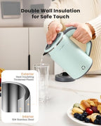 WTJMOV Small Electric Kettle Stainless Steel, 0.8L Portable Tea Kettle Auto Shut-off, Low Power Hot Water Kettle for Camping, Travel, Office and More - Image 5