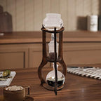 Iced Coffee Cold Brew Drip Tower Coffee Maker Wooden Suitable for Home Coffee Shops Cafes and Offices to Make Delicious Cold Extracted Coffee (6-8 cup) - Image 2
