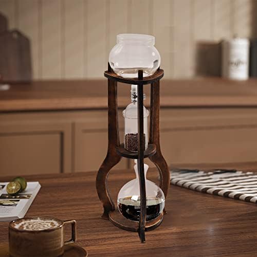 Iced Coffee Cold Brew Drip Tower Coffee Maker Wooden Suitable for Home Coffee Shops Cafes and Offices to Make Delicious Cold Extracted Coffee (6-8 cup) - Image 2
