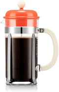 Bodum 1918-170-761 Cafetiera French Press Coffee Maker, 33.8 fl oz (1,000 ml), Sunny Orange, Stainless Steel Filter, Glass Beker, Immersed Type, Coffee (Genuine Product) by Bodum