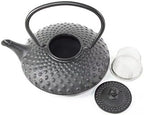 Japanese Antique 24 Fl Oz Black Dot Hobnail Chinese Cast Iron Teapot Tetsubin with Infuser + Gift Bow - Image 3