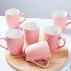 Coffee Mugs Set of 6, 12oz Pink Ceramic Coffee Mugs Cups with Handle by Unknown
