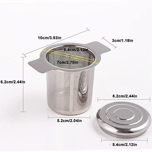 Tea Filters Double Handles Tea Infuser with Lid Stainless Steel Fine Mesh Coffee Filter Teapot Cup Hanging Loose Leaf Tea Strainer - Image 2