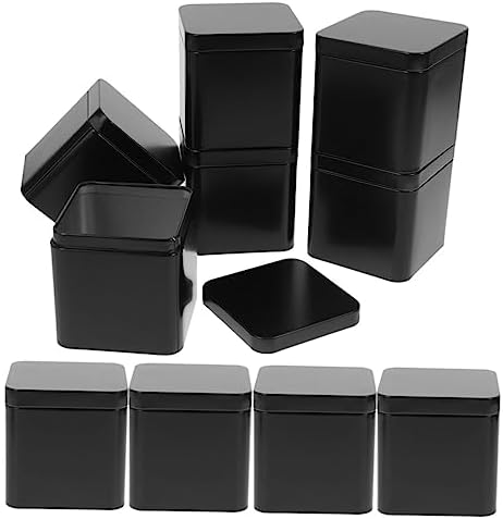 Healifty 20pcs Portable Metal Tin Square Tea Containers Stackable Loose Leaf Tea Tins for Easy Storage Organization for Home Office and Tearoom Use - Image 5