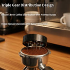 58mm WDT Tool for Espresso, Coffee Distribution Tool with 10 Stainless Steel Needles, Triple-Gear Rotation System, 24 Strong Magnets, All-Metal CNC Aluminum Espresso Stirrer, Coffee Bar Accessories - Image 5