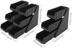 Serve Condiment Bin 3 Tier 6 Compartment Countertop Organizer Tea Station Organizer 20" L x 11" W x 13.8" H Plastic Containers Storage Bins for Coffee Shops Restaurants Dessert Shops bars - Image 7