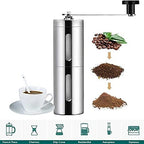 Manual Glass Coffee Bean Grinder,Premium Stainless Steel Hand Held Mill,Ceramic Burr Grinder,Adjustable Coarseness Compact Crank for Home,Office and Travelling (Color : Black) - Image 4