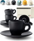 KIVY Espresso Cups Set 4x 3oz - Thick Walled Stoneware - Dishwasher Safe by KIVY