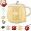 Multifunction Electric Heated Milk Cup, 600ml 3-in-1 Mini Electric Heater Cup, 600ml Portable Hot Milk Coffee Cups for Quick Meals and Beverages at Home or in The Office (1Pc Yellow) by Unknown