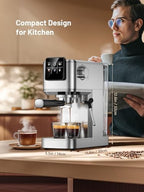 KEENSTAR Espresso Machine 20 Bar Coffe Maker with Rapid Cold Brew, Compact Espresso Maker for Hot and Cold Cappuccino, Latte, Stainless Steel Coffee Machines with 1200ml Removable Water Tank - Image 2