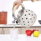 Stovetop Teapot For Home And Restaurant 3.5L Tea Kettle Stainless Steel Stovetop Whistling Teakettle Teapot For Stove Top With Fast Heating Base Portable Water(White) - Image 4