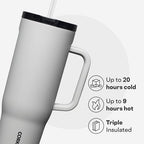 Corkcicle Cruiser Tumbler with Handle & Straw, 40 oz, River Rock - Image 3