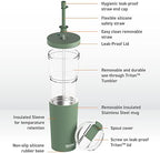 asobu ClearInsulation Straw Tumbler Marina a Tritan 28 oz Tumbler with 17 Oz Stainless Steel Insulated Sleeve for Ice Coffee or Hot Tea with a Flexi Straw Spill Proof Lid and a Flip Open Lid - Image 5