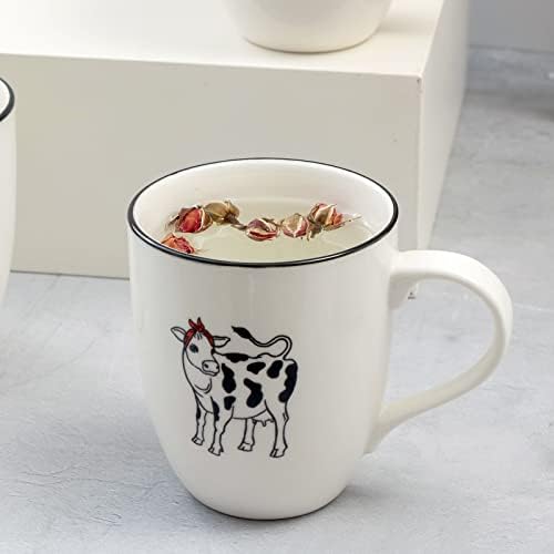 LEHAHA Farmhouse Coffee Mugs Set,16 OZ Animal Large Ceramic Mugs with Handle, Set of 6, Christmas Porcelain Cups for Coffee, Tea, Cocoa, Office and Home Use, Practical Gift, Assorted Design - Image 5