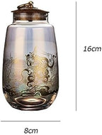 Tea Tin Loose Leaf Tea Canister Household Storage Jar Glass Empty Jar Wooden Lid Tea Storage Sealed Jar Loose Tea Storage Containers - Image 2