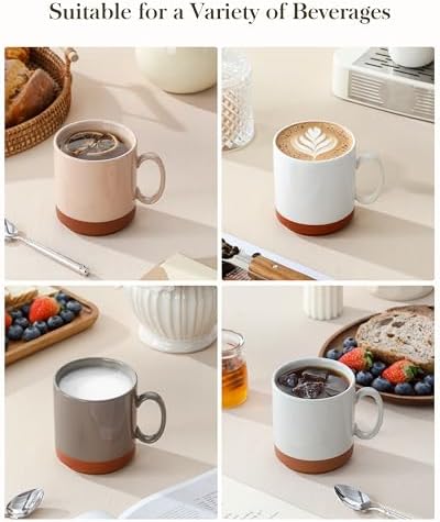 MALACASA 12oz Ceramic Coffee Mugs Set of 4, Multicolor - Image 5