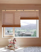 32" W x 72" H Cordless Bamboo Roller Shades for Interior, Brown - Image 7
