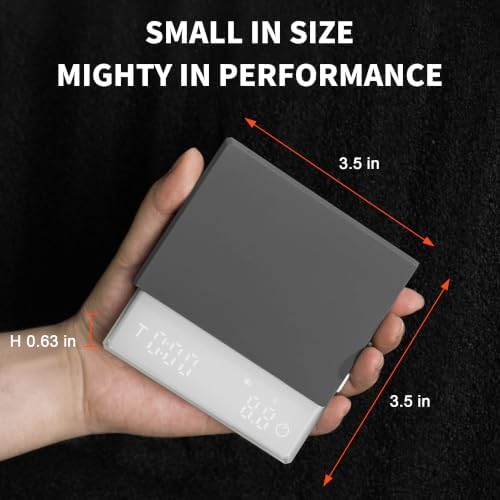 Mini Coffee Scale with Timer, Rechargeable Digital Kitchen Scale 0.1g Precision for Pour Over Espresso, Type-C Charging, Portable Coffee Weighing Scale with Backlit LCD Display(Black) - Image 6