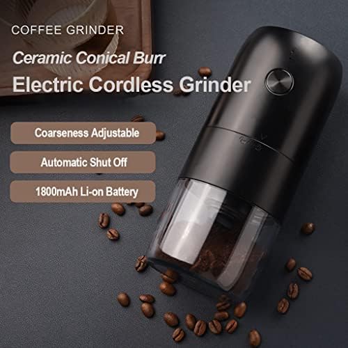 HUAHAT Electric Coffee Grinder Wireless, Grinding Coffee Beans, Ceramic Conical Burr, Cordless, Coarseness Adjustable, Portable, One Touch, 25g Capacity, Noiseless, Long Stand-by (KMDJ-2A, White) - Image 2