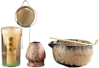 6PCS Matcha Tea Set Ceramic Bowl Whisk Scoop Teaspoon Sifter(6PCS-B10) by Unknown