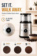 Electric Coffee Bean Grinder Spices Herbs, Timed Grind Control Rotary Knob - Image 4