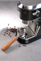 51mm Bottomless Portafilter 3 ears Only for Delonghi Dedica, Wooden Handle - Image 7