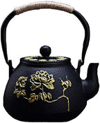tetsubin Cast iron Tea Kettle workshop Healthy japanese Tea pot with Stainless Steel Infuser（40 oz） by Unknown