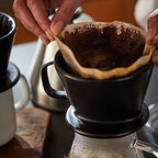 Tchibo Coffee Filter, Hand Filter, 101 Size, Dishwasher Safe, Ceramic, Black - Image 5