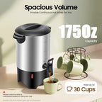 Commercial Coffee Urn, 30 Cup Stainless Steel Coffee Maker With Filter - Image 2