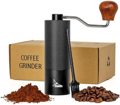 Manual Coffee Grinder - Portable Hand Grinder with Adjustable Stainless Steel Conical Burr for Espresso, Pour Over, French Press, Drip - Image 2