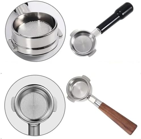 58mm Bottomless Coffee Portafilter,Compatible For La Marzocco，2-ear Steel Modified Solid Wood Handle Filter Barista Tool(Style e) - Image 6