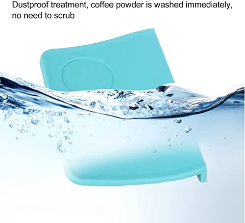 Coffee Powder Press Tool Set Wooden Handle Flat Base Hammer Non Slip Silicone Tamper Mat with Slot (Blue) - Image 4